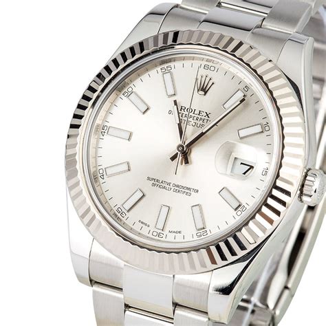 rolex datejust ii silver dial wristshot|36mm rolex datejust dial.